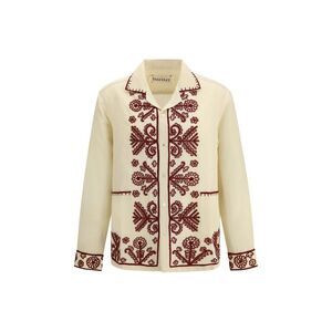 Baziszt Beige Hemp Pattern Men's Shirt